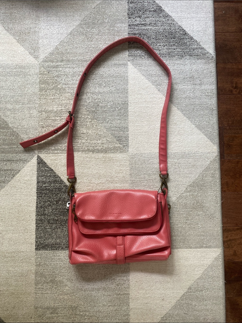 Matt by Matt and Nat coral pink cross body bag